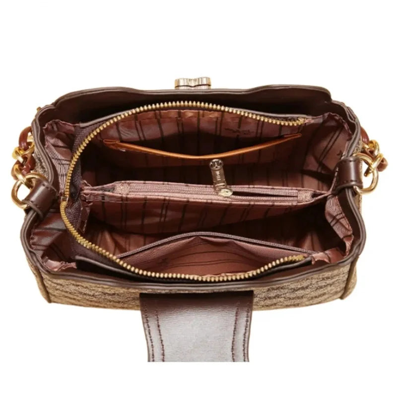 vintage letter printed shoulder bag, fashionable and versatile crossbody bag, suitable for work and daily use
