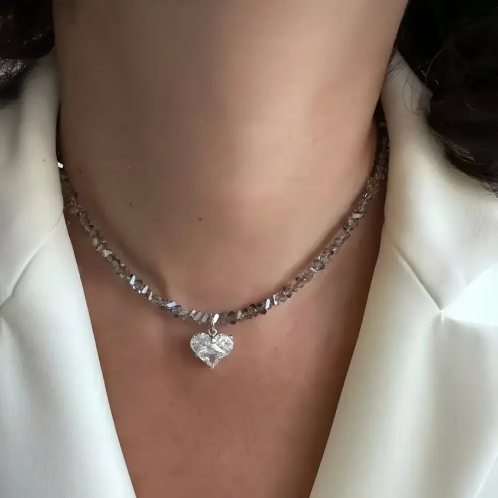 Design Exaggerated Baroque Transparent Crystal Chain With Sexy Zircon Cross Pendant Necklace For Women Wedding Praty