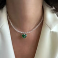 Design Exaggerated Baroque Transparent Crystal Chain With Sexy Zircon Cross Pendant Necklace For Women Wedding Praty