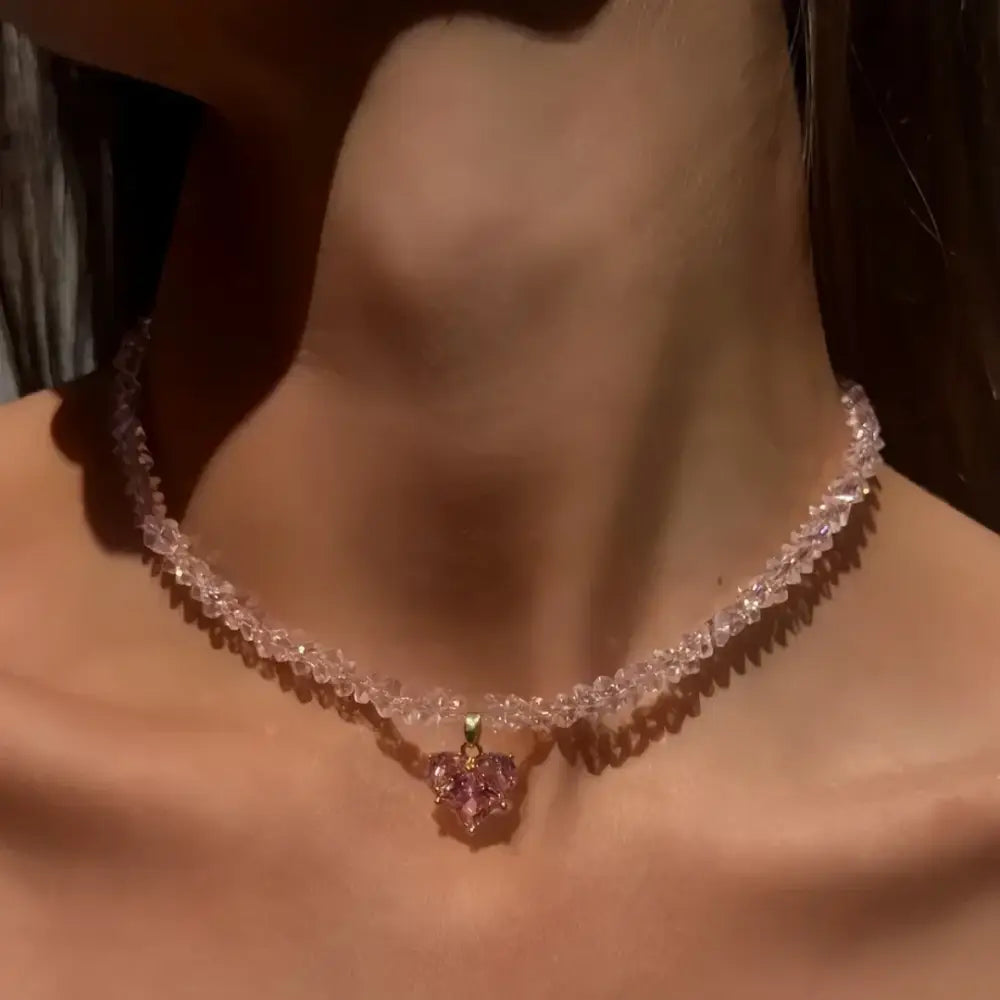 Design Exaggerated Baroque Transparent Crystal Chain With Sexy Zircon Cross Pendant Necklace For Women Wedding Praty