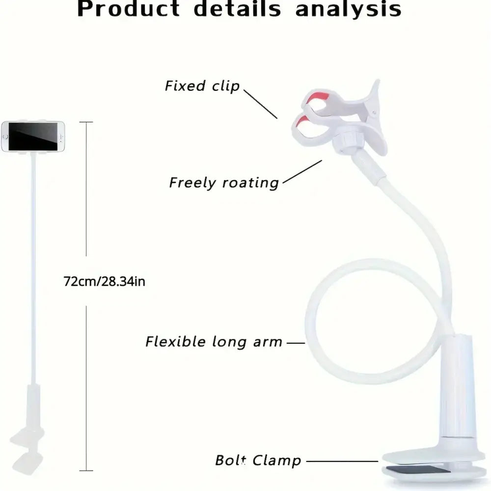 R&z - DesktopMobile Phone Clamp Bracket Flexible Long Arm Gooseneck Lazy Person Bracket With Handle Overhead Live