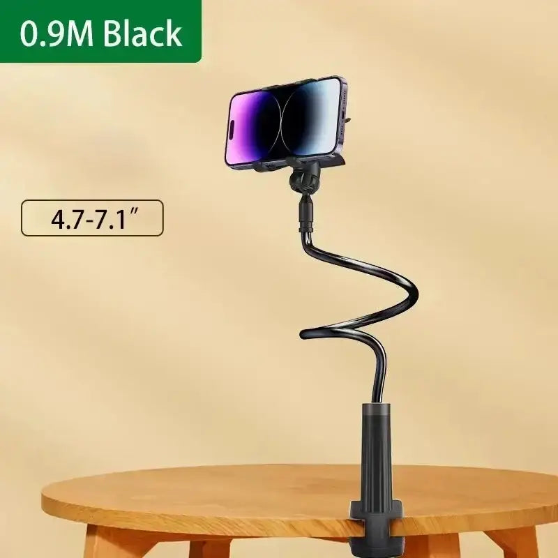 R&z - DesktopMobile Phone Clamp Bracket Flexible Long Arm Gooseneck Lazy Person Bracket With Handle Overhead Live