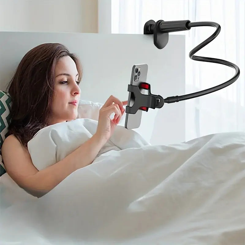 R&z - DesktopMobile Phone Clamp Bracket Flexible Long Arm Gooseneck Lazy Person Bracket With Handle Overhead Live