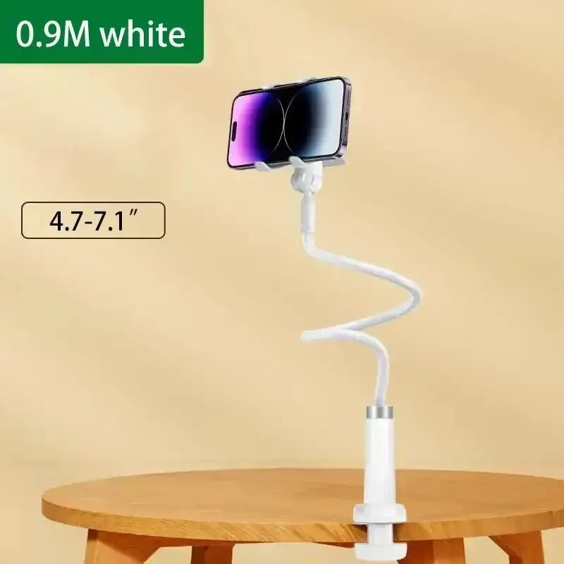 R&z - DesktopMobile Phone Clamp Bracket Flexible Long Arm Gooseneck Lazy Person Bracket With Handle Overhead Live