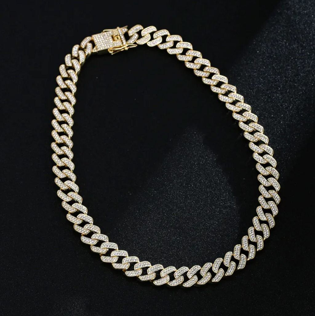 Full Diamond Inlaid Necklace - Trendy Statement Piece