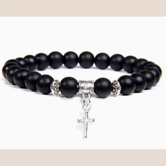 Diamond Cross Bracelet - New Black and white