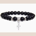 Diamond Cross Bracelet - New Black and white
