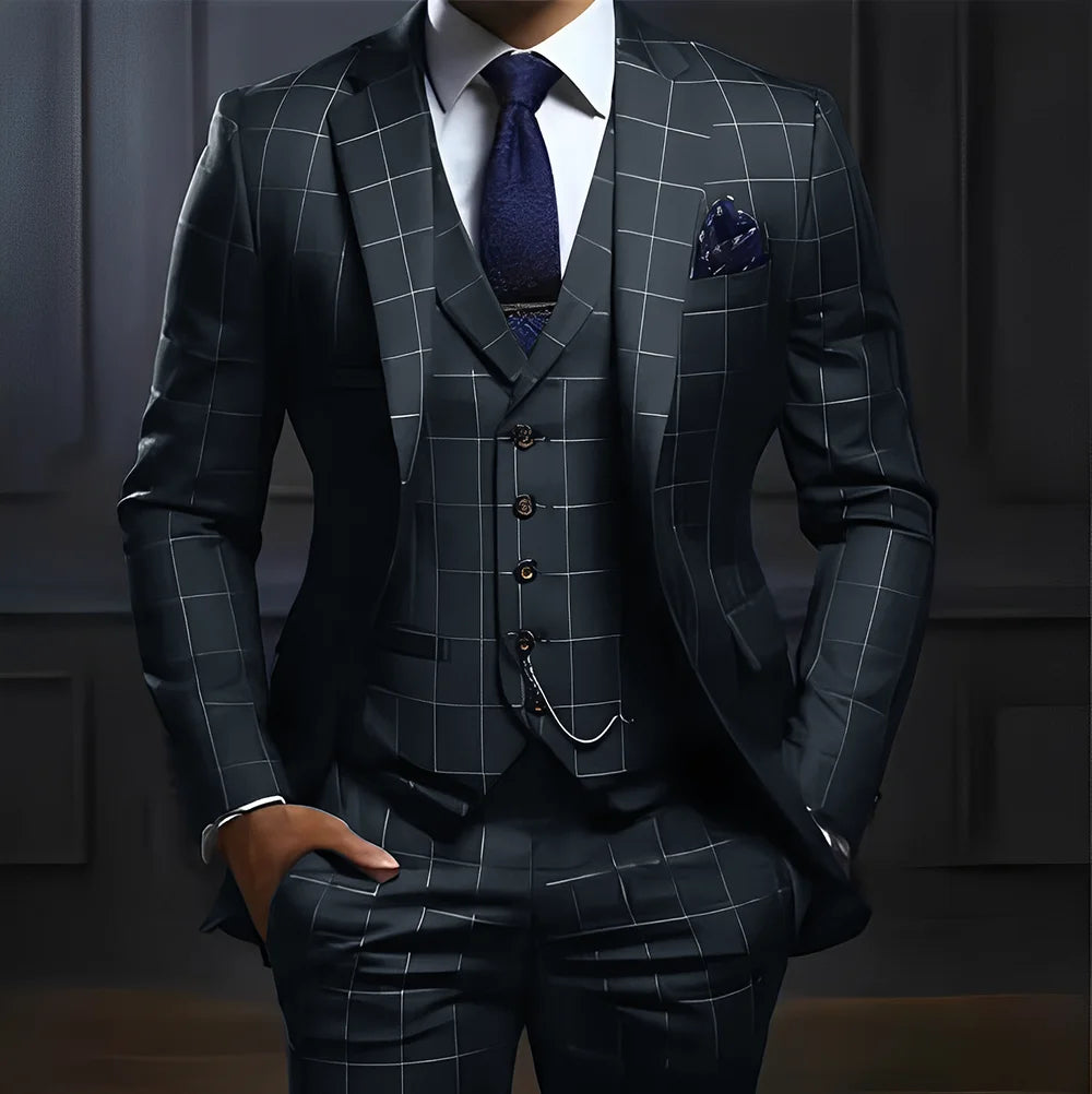 R&z - Suit Formal Business Work Clothes Party Groom Wedding Tuxedo Custom Color XS-5XL Suit Men