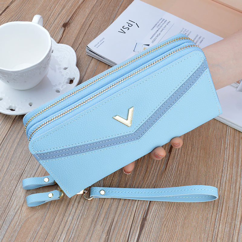 New Women's Long Double Zip Clutch Wallet