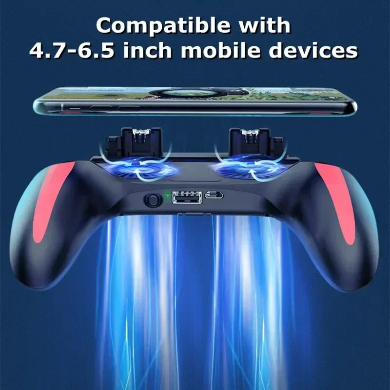 R&z - Mobile Phone Game Handle with Radiator Aim Shooting Gamepad Joystick Controller for IOS Android Gaming Accessories