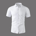 R&z - New Men's Business Casual Solid Color Short Sleeved Shirt for Summer Fashion No Ironing Comfortable and Versatile Top