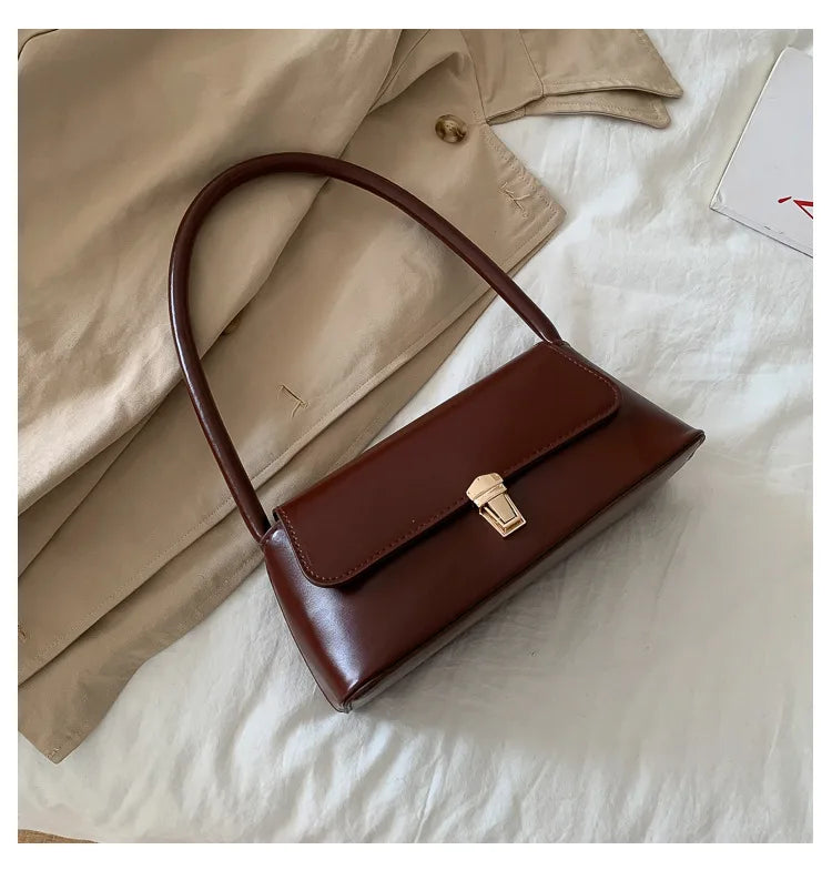 Women's Shoulder Bag Handbag Retro Underarm Bag Fashion Simple Solid Color New Hand Shoulder Bag