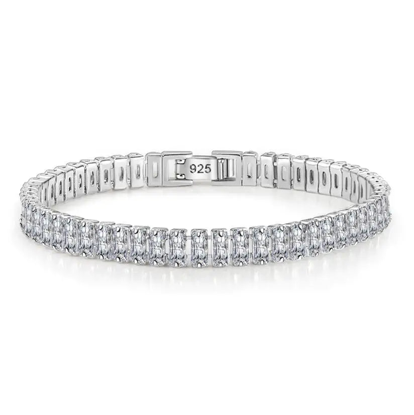 3mm 4mm Moissanite Tennis Bracelets 925 Sterling Silver Full Diamond with Gold Plated GRA Wedding Fine Jewelry for Women