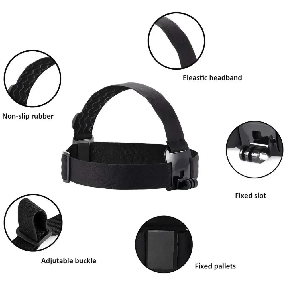 R&z - Holder POV Headband Strap for iPhone Samsung GoPro Insta360 DJI Action Camera Hands-Free Vlog Cycling Shoot