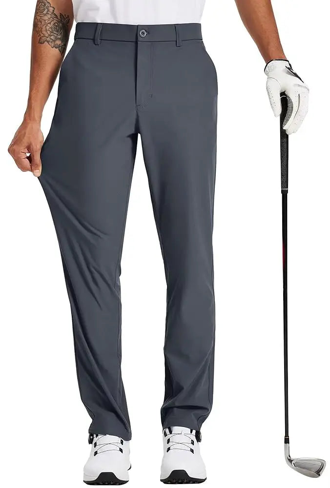 R&z - Stretch Work Dress Pants Slim Straight Lightweight Quality Business Trousers Casual Suit Pants