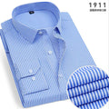 R&z - Spring New Men's Striped long-sleeved Shirt Non-ironing Anti-wrinkle Comfortable Breathable Business Casual Fashion Slim Fit