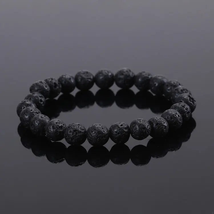 Elastic Beaded Bracelet with Natural Tiger Eye Stones