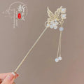 Elegant Chinese Style Hair Clip Tassel Hair Stick Traditional Floral Design Hairstyle Accessory Women Jewelry Hairpin
