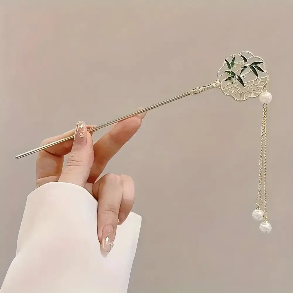 Elegant Chinese Style Hair Clip Tassel Hair Stick Traditional Floral Design Hairstyle Accessory Women Jewelry Hairpin