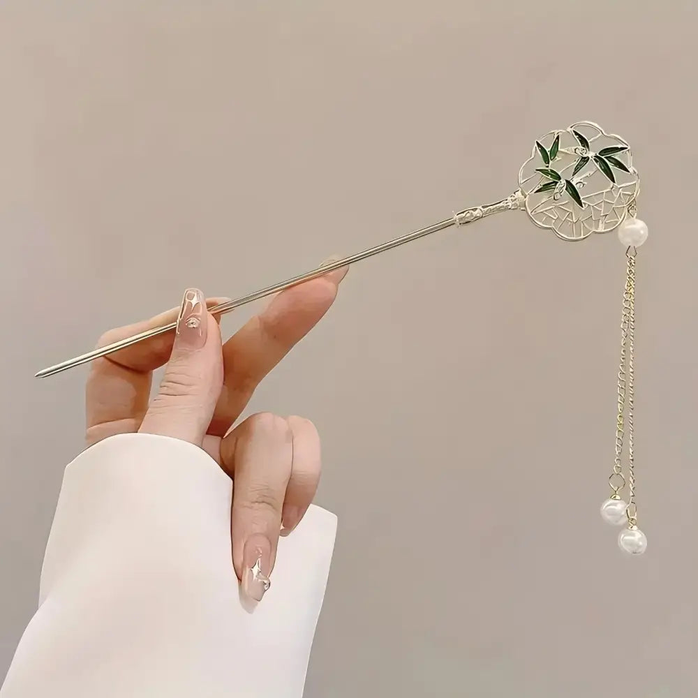 Elegant Chinese Style Hair Clip Tassel Hair Stick Traditional Floral Design Hairstyle Accessory Women Jewelry Hairpin