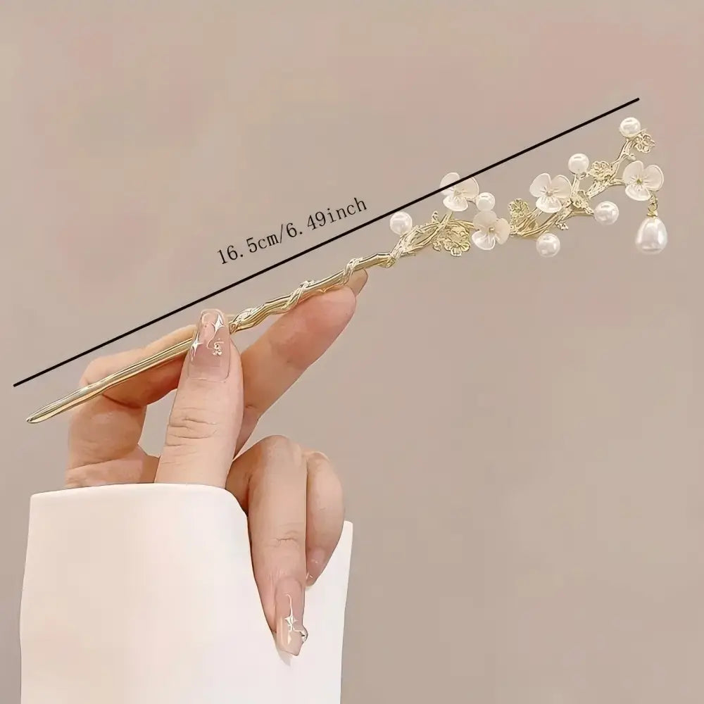 Elegant Chinese Style Hair Clip Tassel Hair Stick Traditional Floral Design Hairstyle Accessory Women Jewelry Hairpin