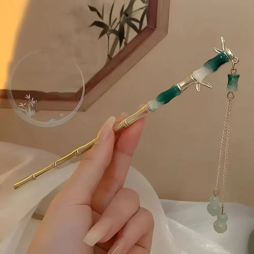 Elegant Chinese Style Hair Clip Tassel Hair Stick Traditional Floral Design Hairstyle Accessory Women Jewelry Hairpin