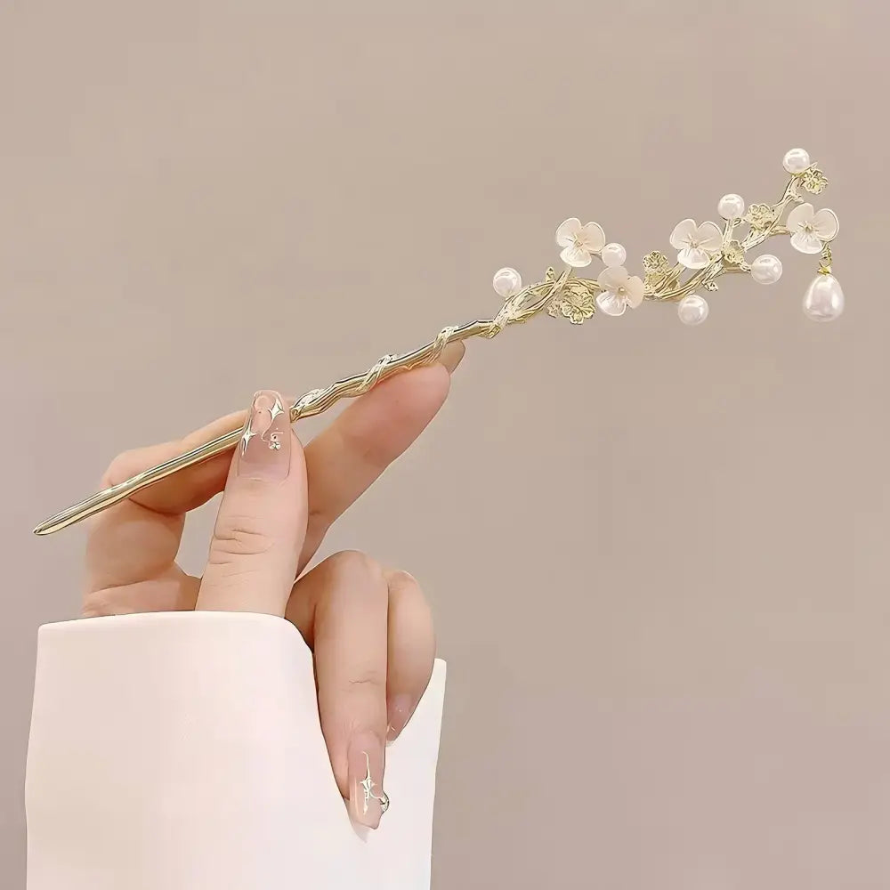 Elegant Chinese Style Hair Clip Tassel Hair Stick Traditional Floral Design Hairstyle Accessory Women Jewelry Hairpin