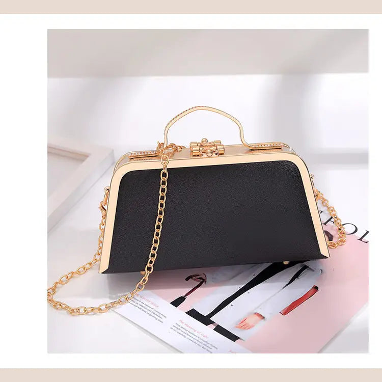 Elegant Floral Chain Shoulder Evening Clutch Bag for Women