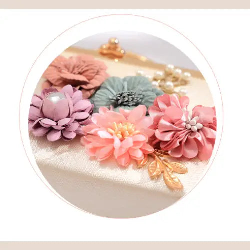Elegant Floral Chain Shoulder Evening Clutch Bag for Women