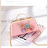 Elegant Floral Chain Shoulder Evening Clutch Bag for Women - Pink