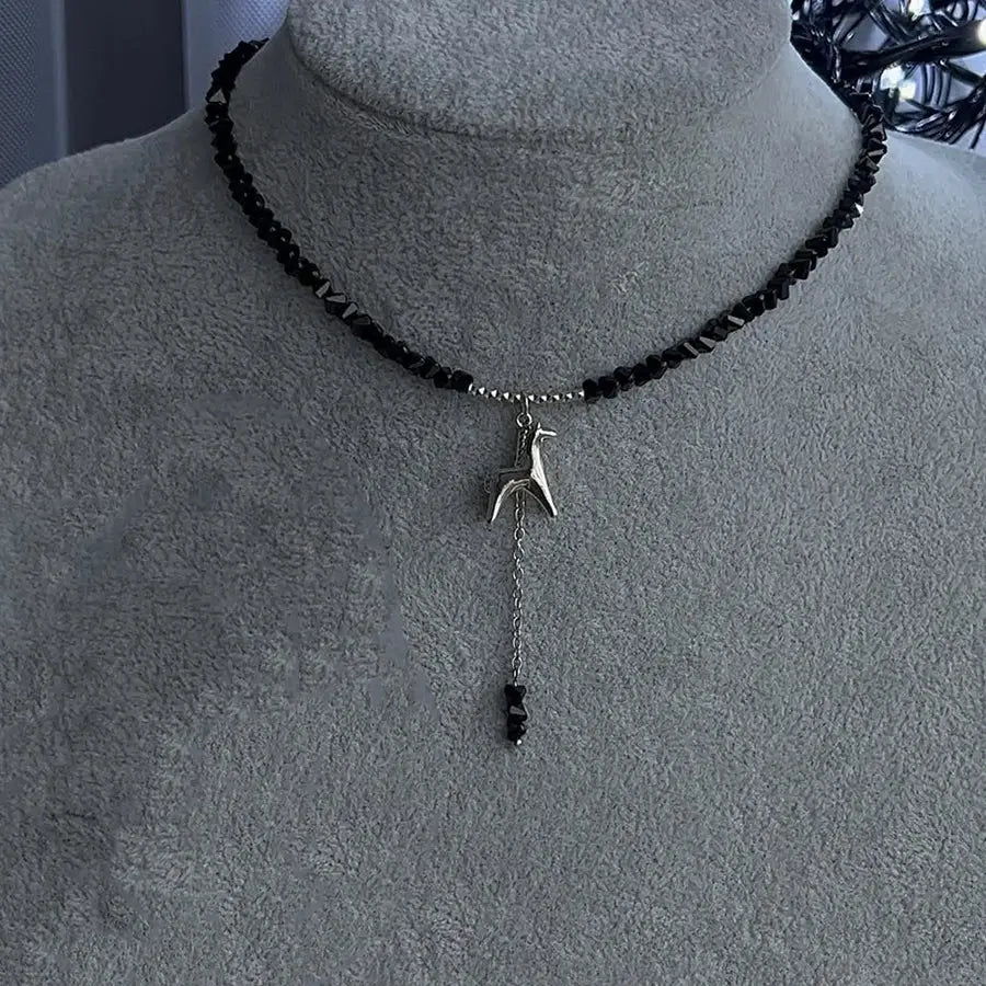 Elegant Multilayer Tassel Chain Pendant Necklace For Women Vintage Creative Natural Blue Stone Chocker Necklace Wedding