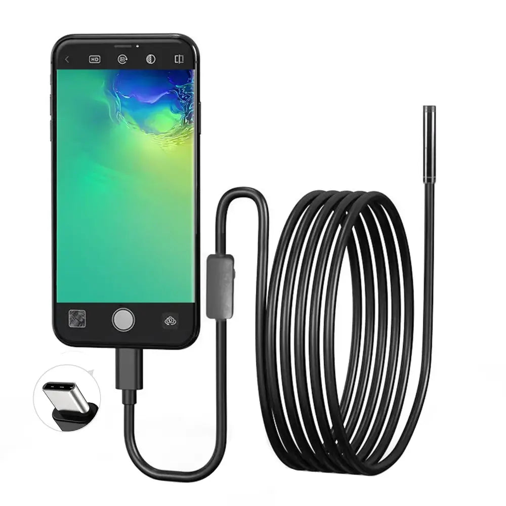 5.5/7.0MM TYPE-C Endoscope Camera 6 LEDs Adjustable USB OTG Android Flexible Inspection Borescope Cameras for Phone PC