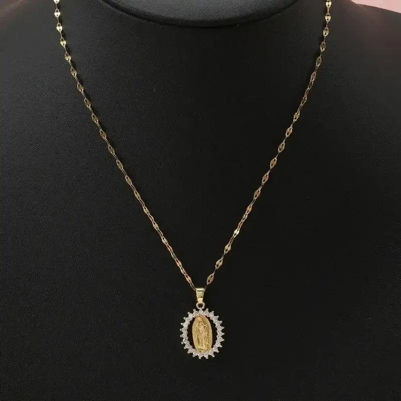 European and American Fashion and Gorgeous Women’s All Sky Star Micro Inlaid Colorful Zircon Virgin Mary Hollow