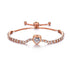 Expandable Bracelet with Zircon Heart Design - Rose Gold