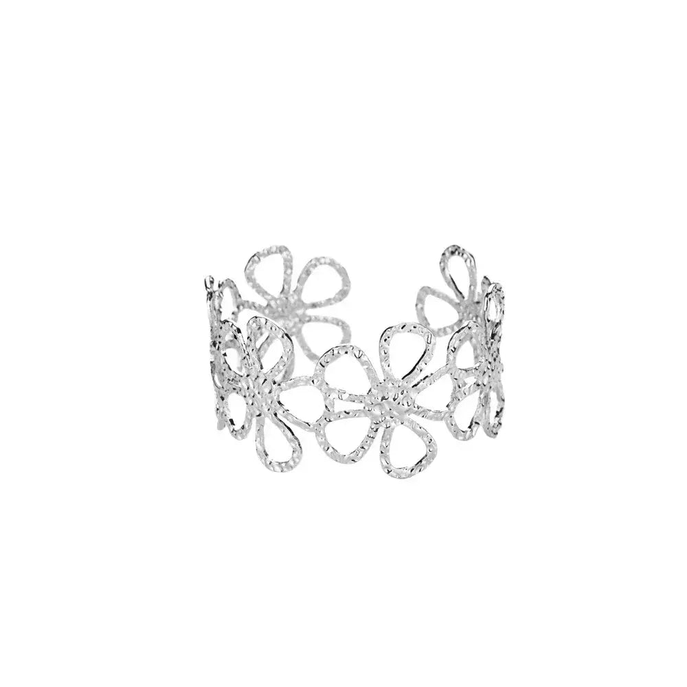 Exquisite Classic Bump Pattern Openning Bangles Bracelet For Women Cuff Bracelet Gold Color Stainless Steel Hand