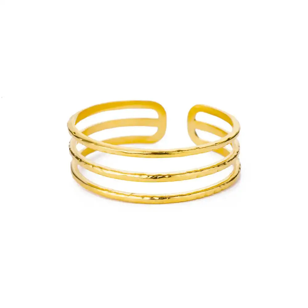 Exquisite Classic Bump Pattern Openning Bangles Bracelet For Women Cuff Bracelet Gold Color Stainless Steel Hand