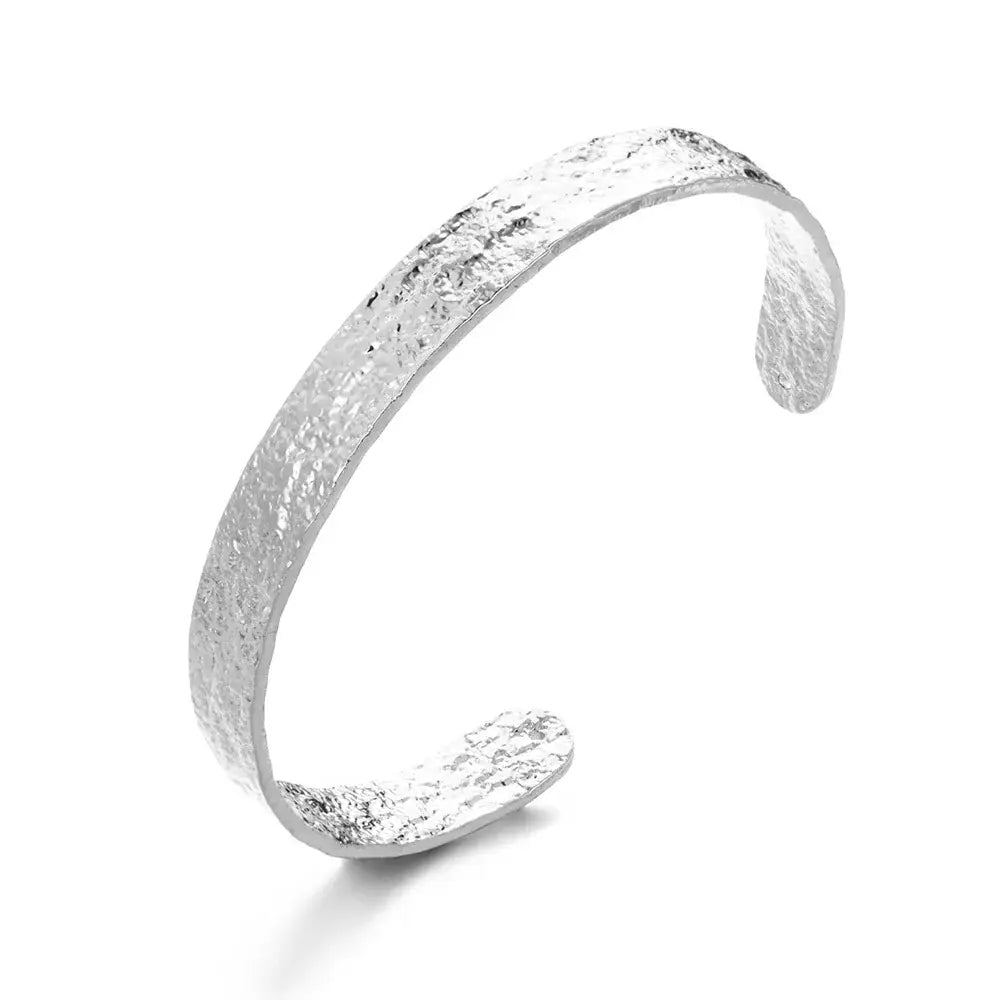 Exquisite Classic Bump Pattern Openning Bangles Bracelet For Women Cuff Bracelet Gold Color Stainless Steel Hand