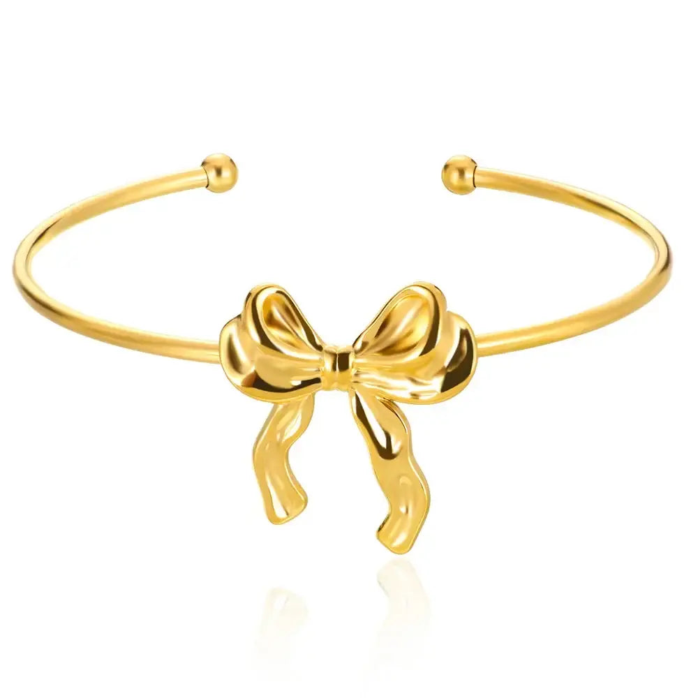 Exquisite Classic Bump Pattern Openning Bangles Bracelet For Women Cuff Bracelet Gold Color Stainless Steel Hand