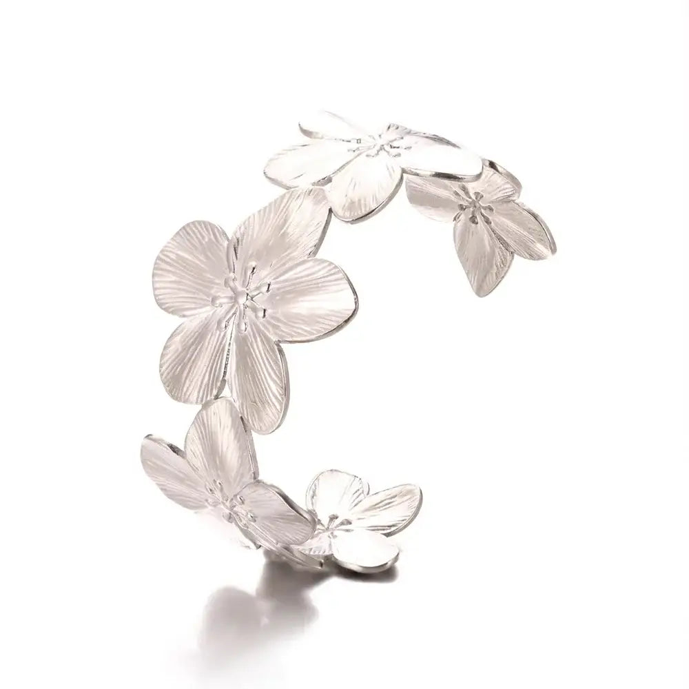 Exquisite Classic Bump Pattern Openning Bangles Bracelet For Women Cuff Bracelet Gold Color Stainless Steel Hand