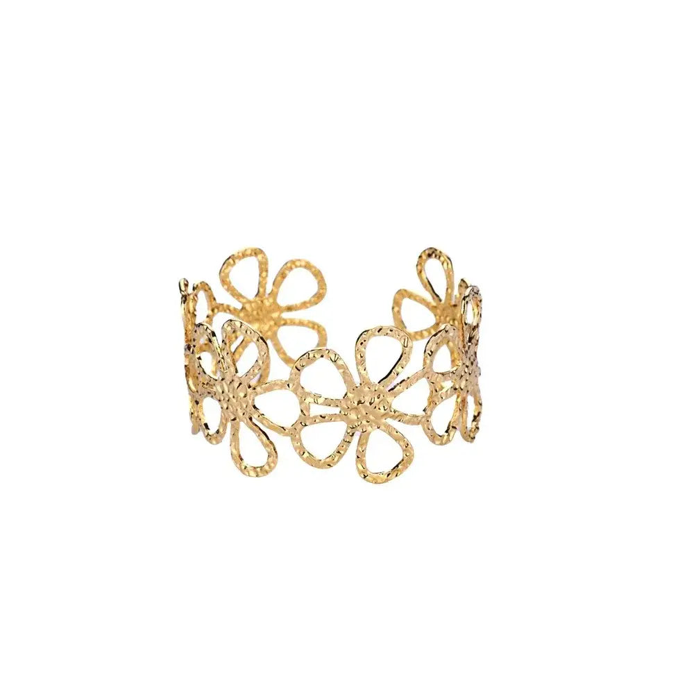 Exquisite Classic Bump Pattern Openning Bangles Bracelet For Women Cuff Bracelet Gold Color Stainless Steel Hand