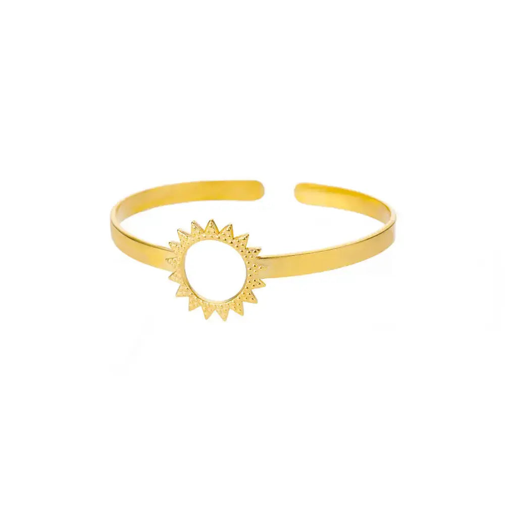Exquisite Classic Bump Pattern Openning Bangles Bracelet For Women Cuff Bracelet Gold Color Stainless Steel Hand