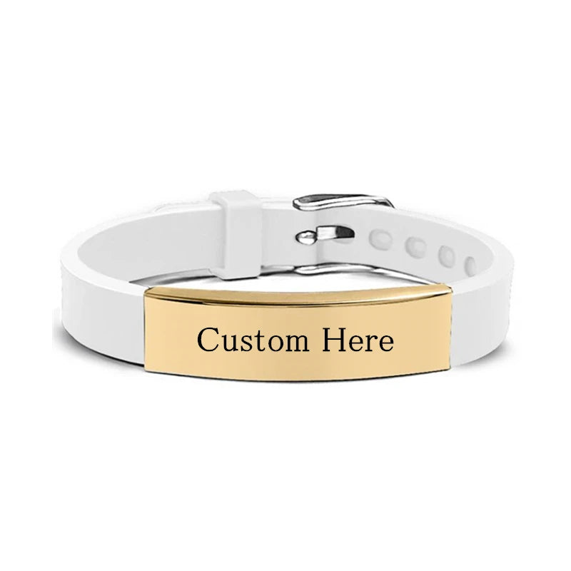 Custom Stainless Steel Bracelet Simple Casual Leather Woven Bracelet Engraved Titanium Leather Bracelet for Men Stainless Steel