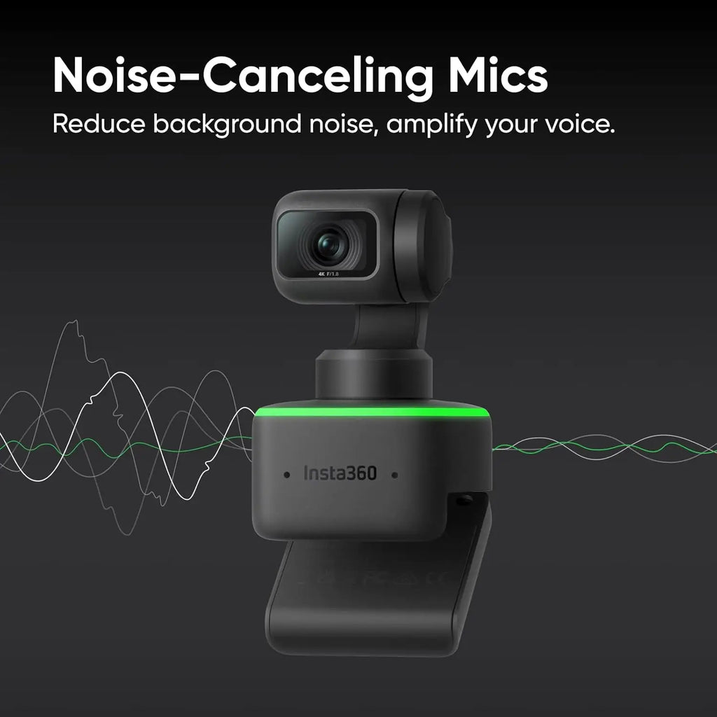 Insta360 Link Official Sticker Kit - PTZ 4K Webcam With 1/2" Sensor AI Tracking Gesture Control HDR Noise-Canceling Microphones