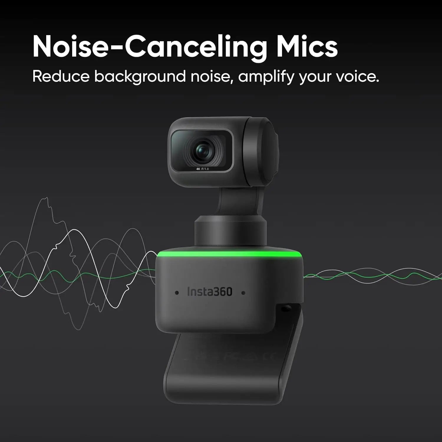 Insta360 Link Official Sticker Kit - PTZ 4K Webcam With 1/2" Sensor AI Tracking Gesture Control HDR Noise-Canceling Microphones