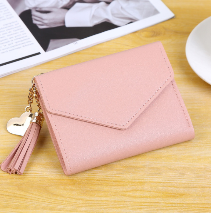Tassel Wallet, Heart-shaped Purse, Pendant Clutch