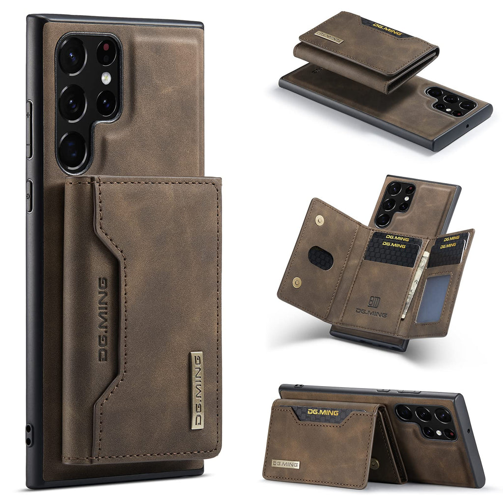 ZORSOME for Samsung Galaxy S23 Ultra Wallet Case 2 in 1 Detachable Leather Wallet Case for Samsung Galaxy S23 UltraMagnetic Wallet Protective Case with Stand + Card HolderCoffee