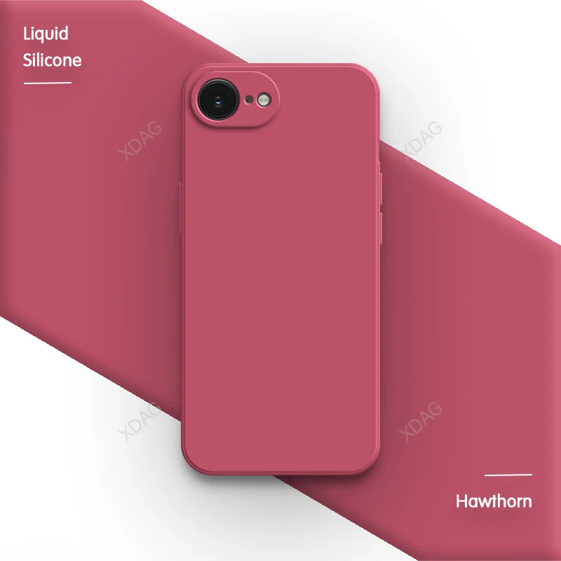 R&z - case iPhone 16E 16 Pro Max Plus 5G Plain Silicone Basic Classic Straight Edge Back Cover