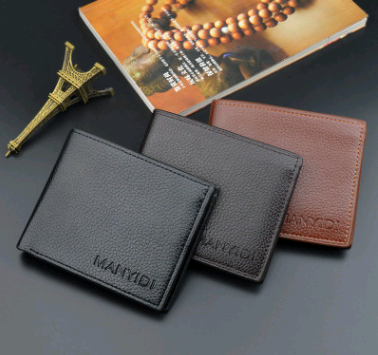 Men's Short Wallet - Stylish Crocodile Texture Leather