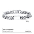Trendy Punk Custom Name Engraved Text ID Bracelet for Men Cuban Link Chain Stainless Steel Jewelry Friendship Band