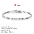 Fashion 2.5mm Zirconia Tennis Bracelet for Women Crystal Charm Designer Tennis Thin Chain Bracelet on Hand Wedding